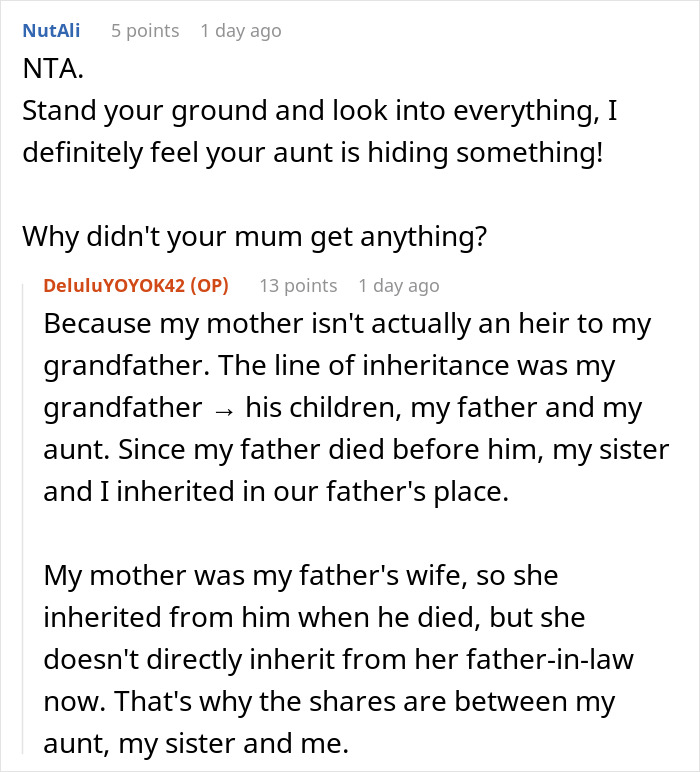 Woman Doesn’t Want To Play “Big Happy Family,” Demands Inheritance Be Divided Woman Doesn’t Want To Play “Big Happy Family,” Demands Inheritance Be Divided
