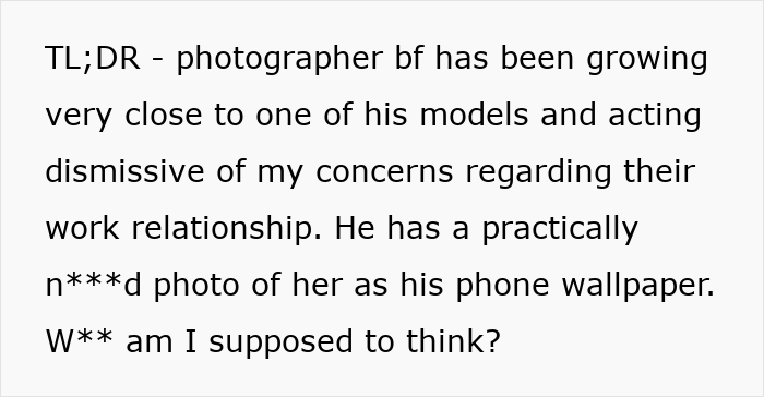 Woman Meets Photographer Boyfriend While Modeling For Him, Suspects That He Found A New Muse