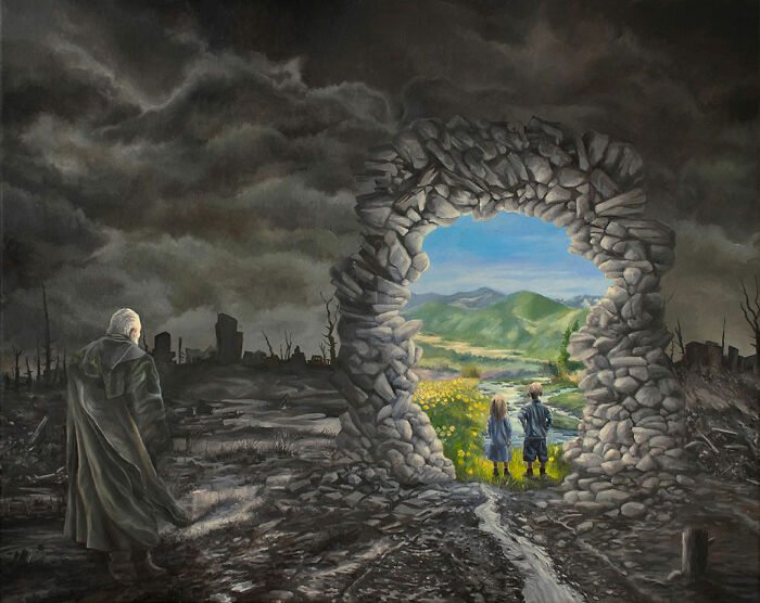 28 Paintings By Michel Devanakis Where Extreme Perspective Completely Transforms The Human Form