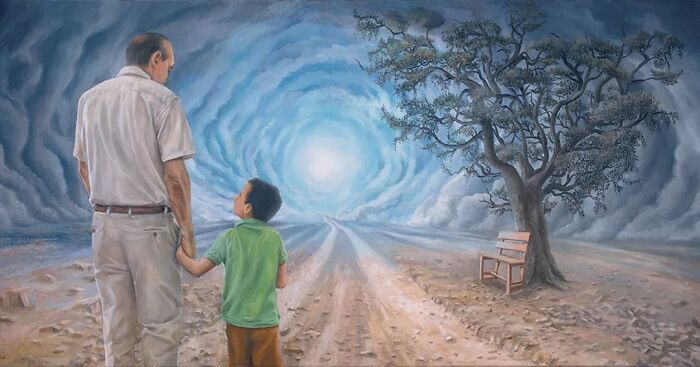28 Paintings By Michel Devanakis Where Extreme Perspective Completely Transforms The Human Form