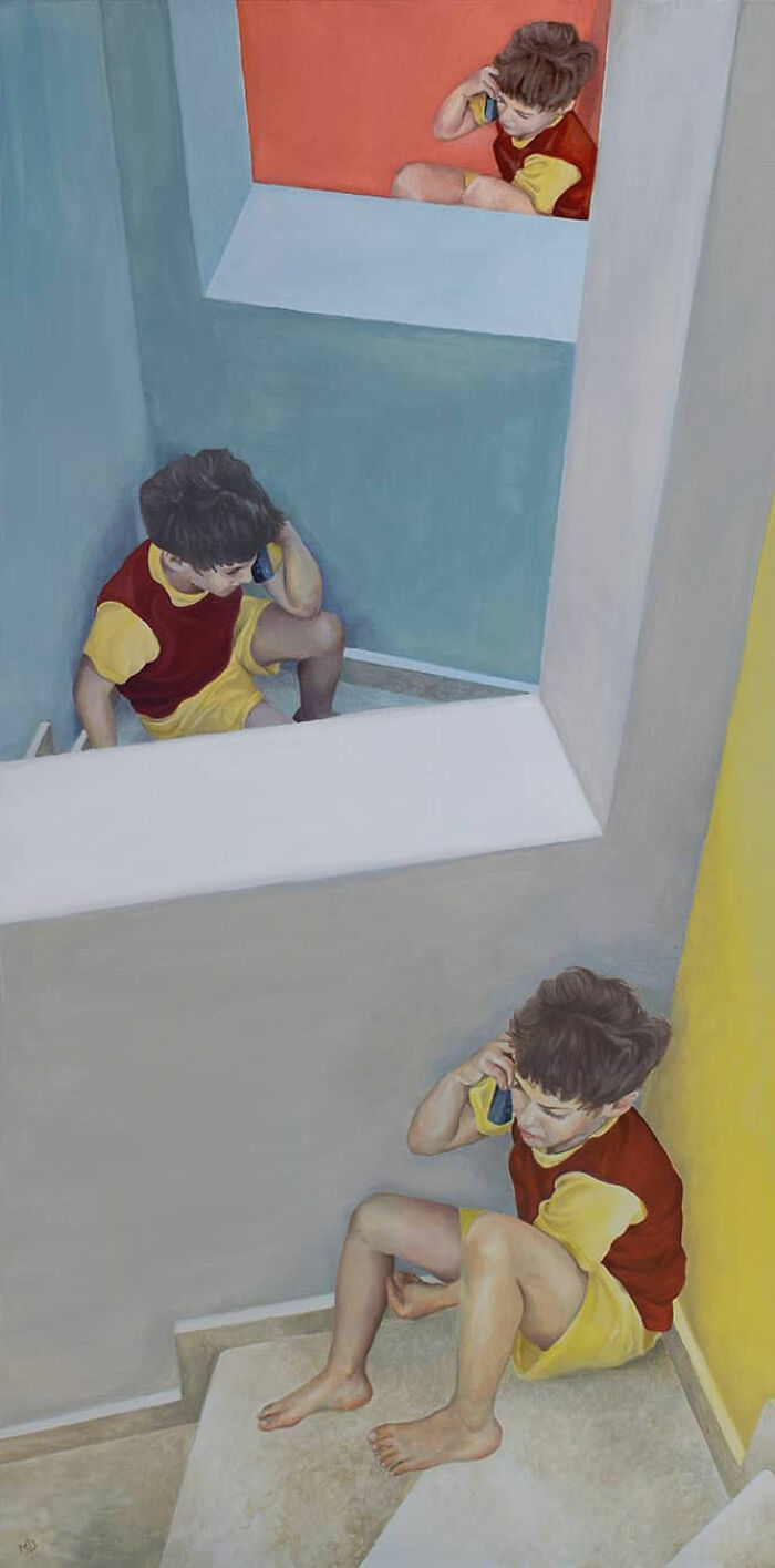 28 Paintings By Michel Devanakis Where Extreme Perspective Completely Transforms The Human Form