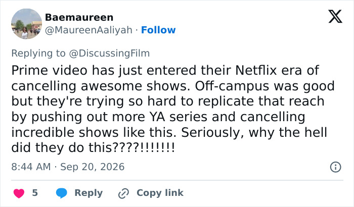 Furious Backlash As Amazon Cancels Female-Centric Show Despite Strong Viewership