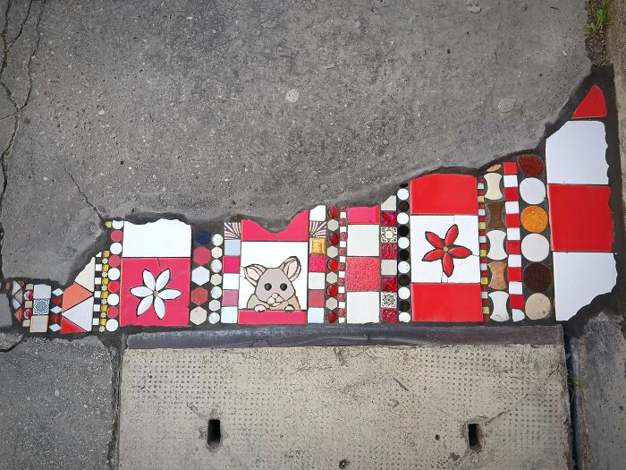 35 Damaged Sidewalks Transformed Into Captivating Art By Dijon-Based Artist 35 Damaged Sidewalks Transformed Into Captivating Art By Dijon-Based Artist