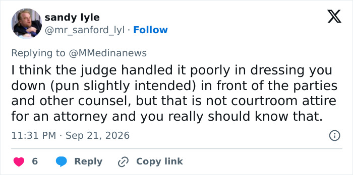 Courtroom Drama After Lawyer Publicly Rips Into Judge For Calling Her Dress “Inappropriate” Courtroom Drama After Lawyer Publicly Rips Into Judge For Calling Her Dress “Inappropriate”