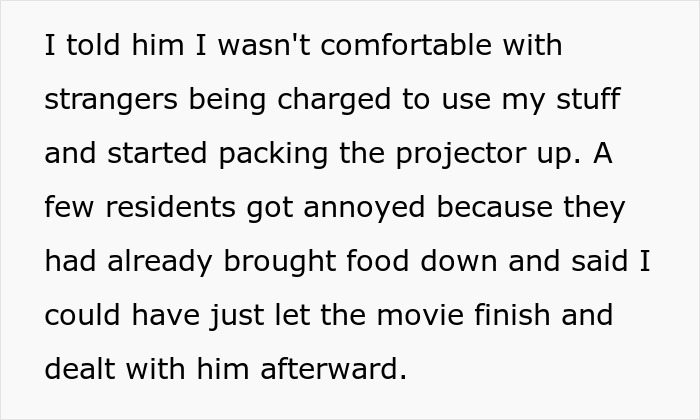 Greedy Neighbor Ruins Movie Night For The Entire Building After Trying To Make A Quick Buck From It Greedy Neighbor Ruins Movie Night For The Entire Building After Trying To Make A Quick Buck From It