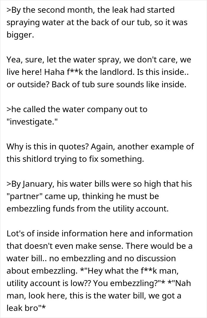 Landlord Won’t Fix Their Water Leak, So Tenants Let It Run Until He’s Forced To Pay $25K Landlord Won’t Fix Their Water Leak, So Tenants Let It Run Until He’s Forced To Pay $25K
