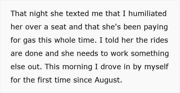 Driver Finally Ends Months Of Rides After Coworker Pushes One Favor Too Far Driver Finally Ends Months Of Rides After Coworker Pushes One Favor Too Far