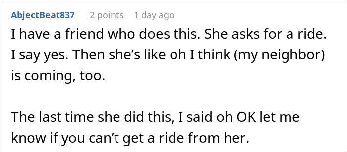 Driver Finally Ends Months Of Rides After Coworker Pushes One Favor Too Far Driver Finally Ends Months Of Rides After Coworker Pushes One Favor Too Far