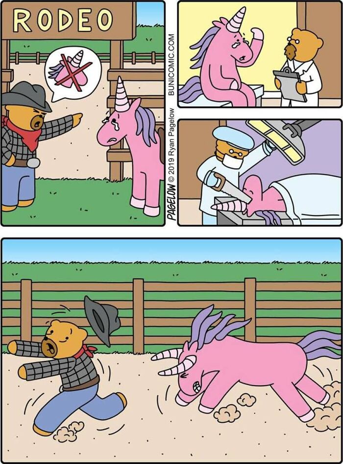 17 Buni Comics Where A Pink Unicorn Turns Magic Into Darkly Hilarious Chaos