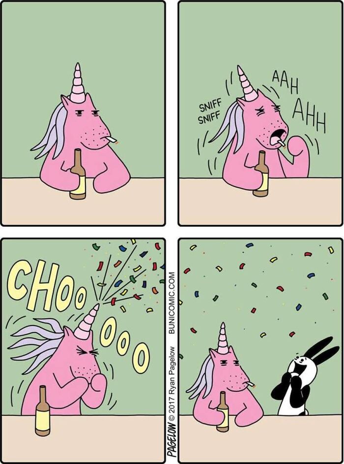 17 Buni Comics Where A Pink Unicorn Turns Magic Into Darkly Hilarious Chaos