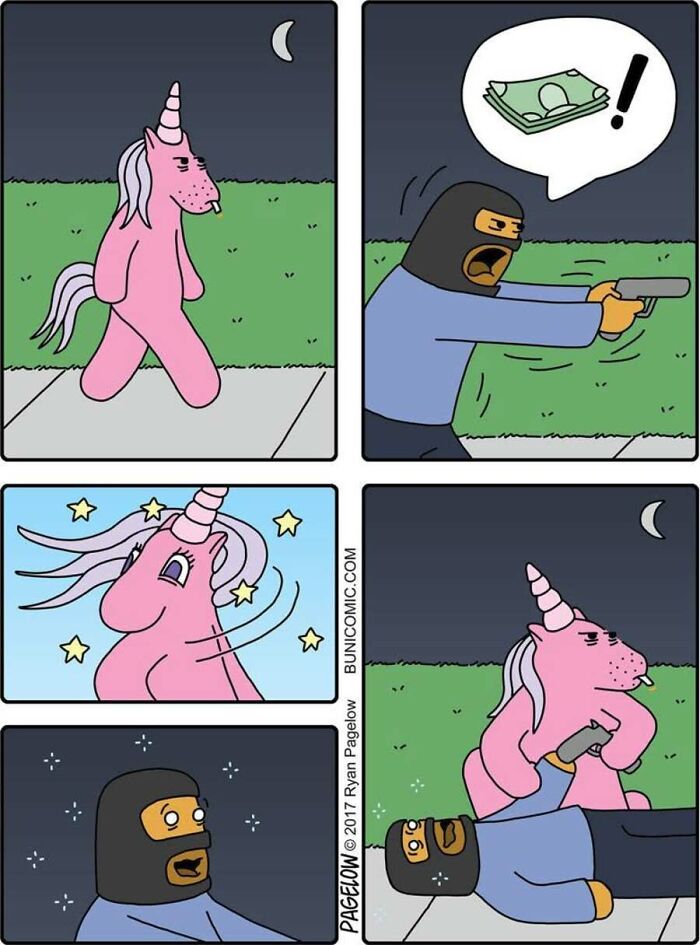 17 Buni Comics Where A Pink Unicorn Turns Magic Into Darkly Hilarious Chaos