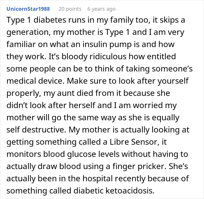 Entitled Mom Demands Guy’s Medical Device Because Her Spoiled Teen Is Bored