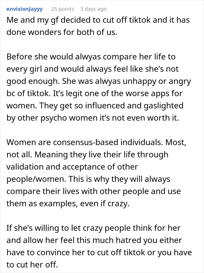 Man Figures That The Source of His Relationship Probelms Is GF Landing On The Wrong Side Of TikTok Man Figures That The Source of His Relationship Probelms Is GF Landing On The Wrong Side Of TikTok