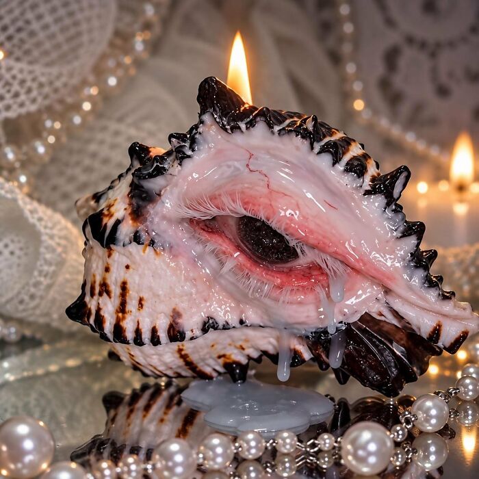 Artists Angie And Yoori Turn Seashells Into Surreal Sculptures With Human Eyes (33 Pics) Artists Angie And Yoori Turn Seashells Into Surreal Sculptures With Human Eyes (33 Pics)
