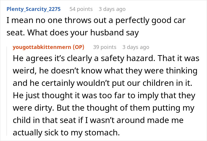 Mom Learns In-Laws Dug Her Baby’s Car Seat Out Of NYC Garbage, Decides Their Judgment Belongs There Too Mom Learns In-Laws Dug Her Baby’s Car Seat Out Of NYC Garbage, Decides Their Judgment Belongs There Too