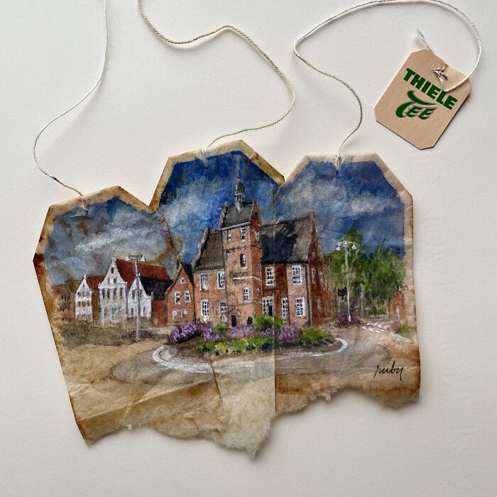 Artist Ruby Silvious Turns Used Tea Bags Into Delicate Miniature Paintings (24 New Pics) Artist Ruby Silvious Turns Used Tea Bags Into Delicate Miniature Paintings (24 New Pics)
