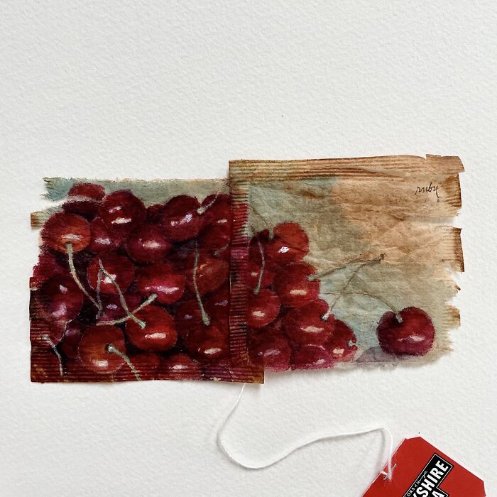 Artist Ruby Silvious Turns Used Tea Bags Into Delicate Miniature Paintings (24 New Pics) Artist Ruby Silvious Turns Used Tea Bags Into Delicate Miniature Paintings (24 New Pics)
