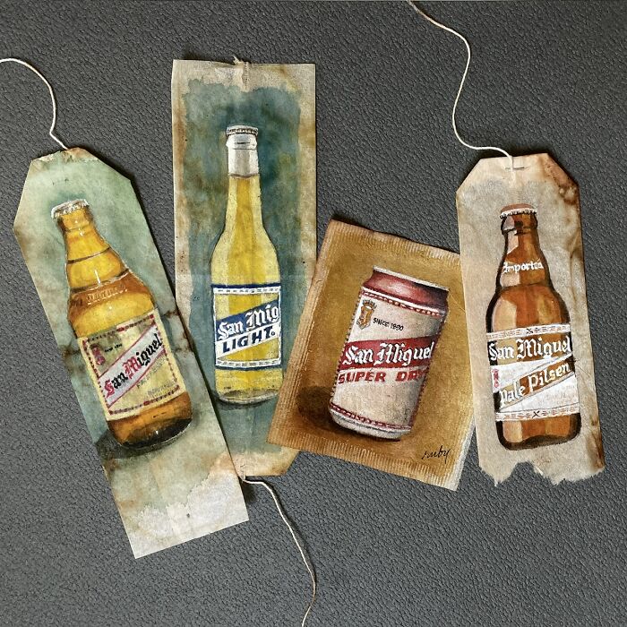 Artist Ruby Silvious Turns Used Tea Bags Into Delicate Miniature Paintings (24 New Pics) Artist Ruby Silvious Turns Used Tea Bags Into Delicate Miniature Paintings (24 New Pics)