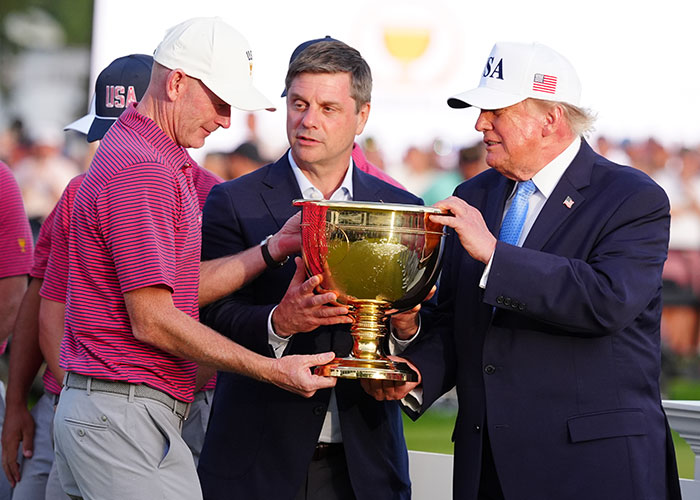 Trump’s Hot Mic Moment At The Presidents Cup Has Everyone Talking: “Just Disgusting”
