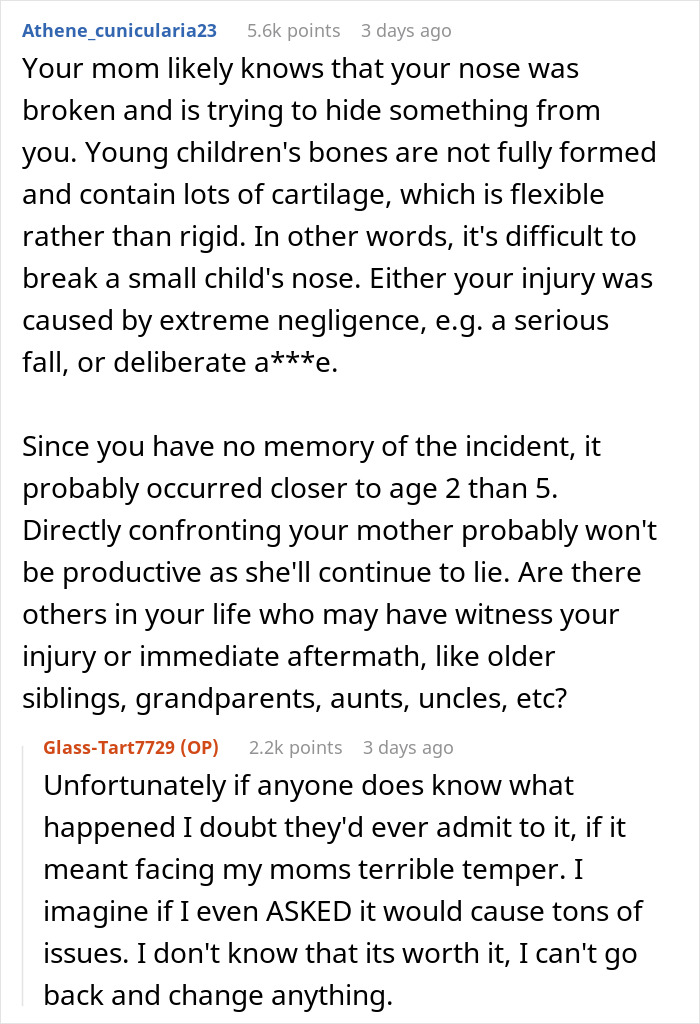 Daughter Can’t Breathe, Smell, Or Forgive After Mom Hid Her Childhood Injury For Years Daughter Can’t Breathe, Smell, Or Forgive After Mom Hid Her Childhood Injury For Years