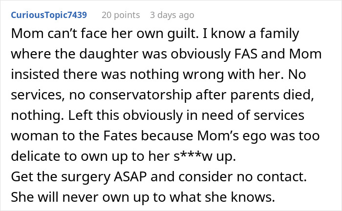 Daughter Can’t Breathe, Smell, Or Forgive After Mom Hid Her Childhood Injury For Years Daughter Can’t Breathe, Smell, Or Forgive After Mom Hid Her Childhood Injury For Years
