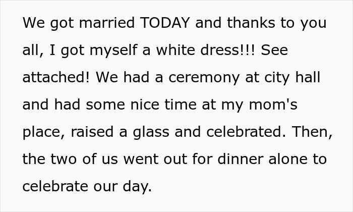 Bride Is Told She “Doesn’t Need” A White Dress, Then Sees What Her MIL Plans To Wear To The Ceremony