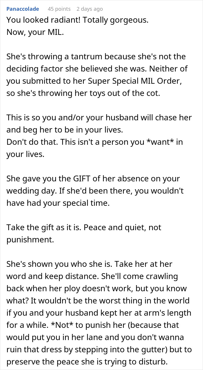 Bride Is Told She “Doesn’t Need” A White Dress, Then Sees What Her MIL Plans To Wear To The Ceremony