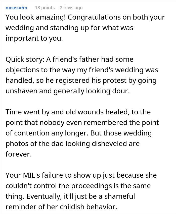Bride Is Told She “Doesn’t Need” A White Dress, Then Sees What Her MIL Plans To Wear To The Ceremony