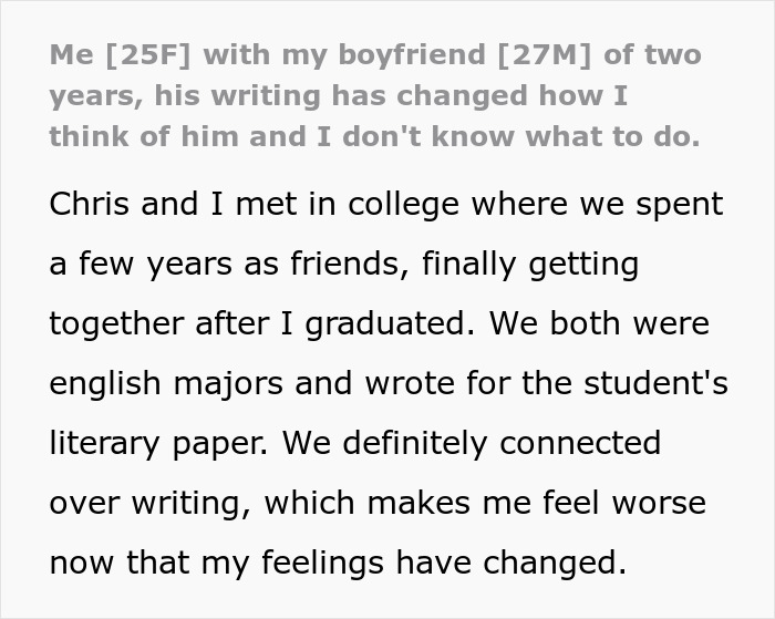 Woman Reads Boyfriend’s Novel, Realizes Something That Forever Changes The Way She Feels About Him Woman Reads Boyfriend’s Novel, Realizes Something That Forever Changes The Way She Feels About Him