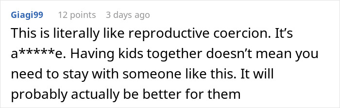 Wife Threatens To Drop Husband From Insurance Over His Vasectomy, He Considers Divorce Because Of It Wife Threatens To Drop Husband From Insurance Over His Vasectomy, He Considers Divorce Because Of It
