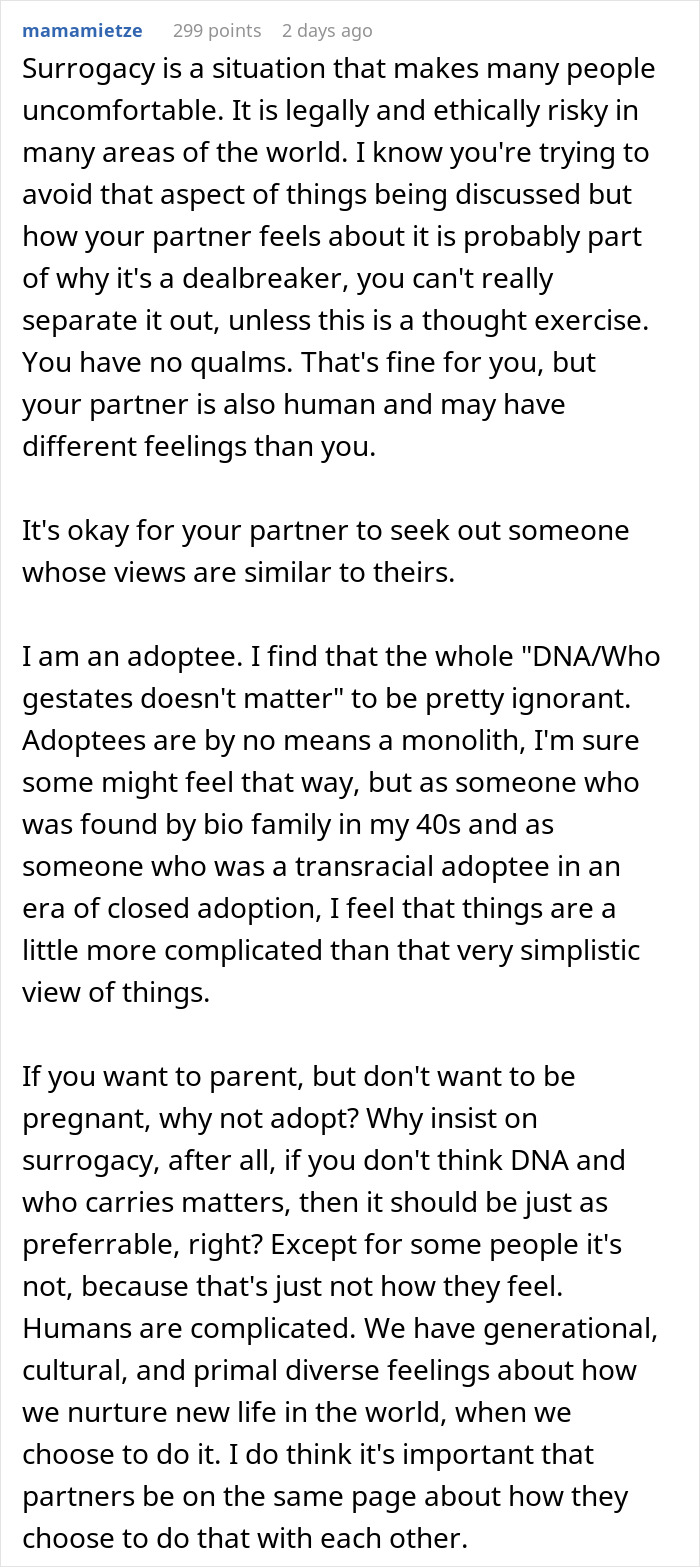 Man Can’t Stay With Partner Who Wants Kids But Isn’t Willing To Give Birth, She Is Appalled This Is An Issue Man Can’t Stay With Partner Who Wants Kids But Isn’t Willing To Give Birth, She Is Appalled This Is An Issue