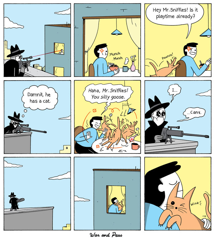 49 ‘War And Peas’ Dark Comics That Perfectly Capture Cats’ Love Of Mischief 49 ‘War And Peas’ Dark Comics That Perfectly Capture Cats’ Love Of Mischief