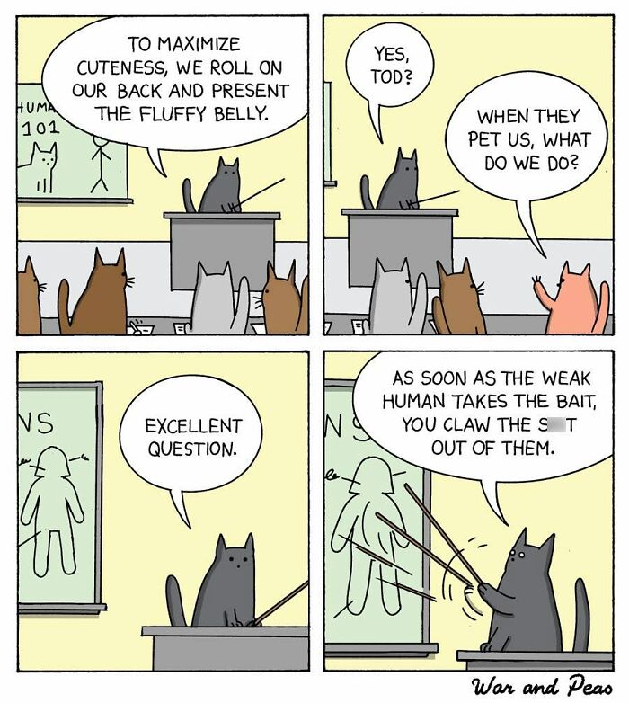 49 ‘War And Peas’ Dark Comics That Perfectly Capture Cats’ Love Of Mischief 49 ‘War And Peas’ Dark Comics That Perfectly Capture Cats’ Love Of Mischief