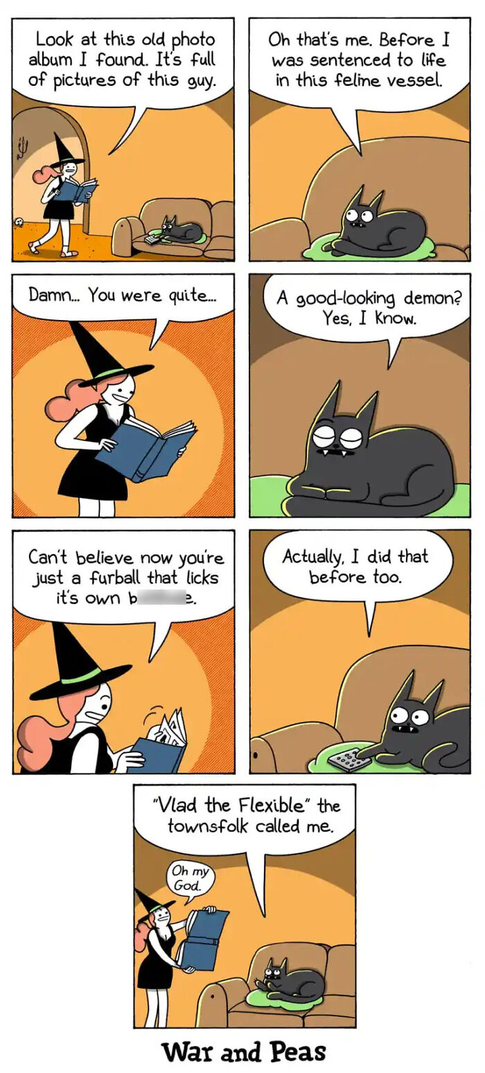 49 ‘War And Peas’ Dark Comics That Perfectly Capture Cats’ Love Of Mischief 49 ‘War And Peas’ Dark Comics That Perfectly Capture Cats’ Love Of Mischief