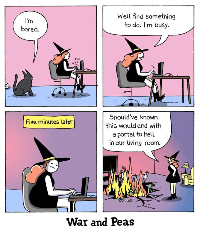 49 ‘War And Peas’ Dark Comics That Perfectly Capture Cats’ Love Of Mischief 49 ‘War And Peas’ Dark Comics That Perfectly Capture Cats’ Love Of Mischief