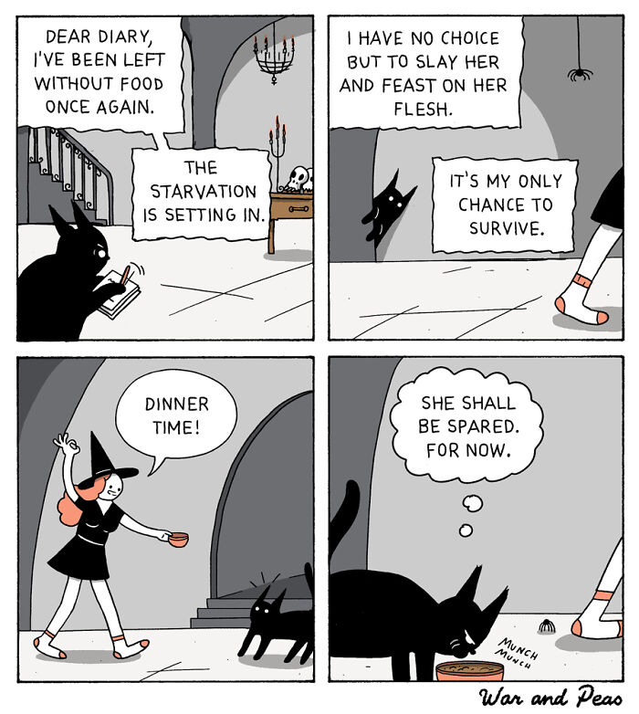 49 ‘War And Peas’ Dark Comics That Perfectly Capture Cats’ Love Of Mischief 49 ‘War And Peas’ Dark Comics That Perfectly Capture Cats’ Love Of Mischief