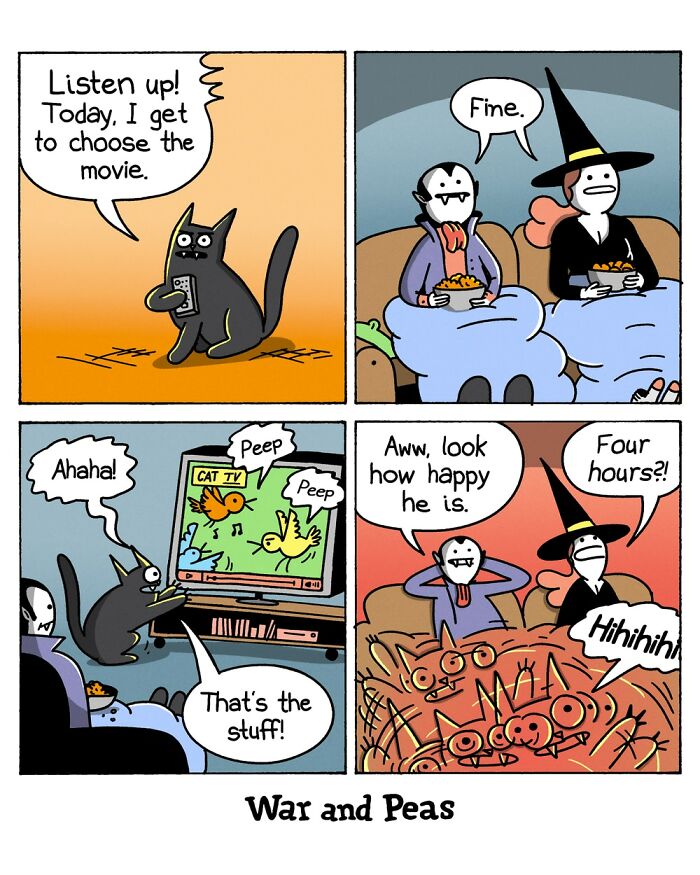 49 ‘War And Peas’ Dark Comics That Perfectly Capture Cats’ Love Of Mischief 49 ‘War And Peas’ Dark Comics That Perfectly Capture Cats’ Love Of Mischief