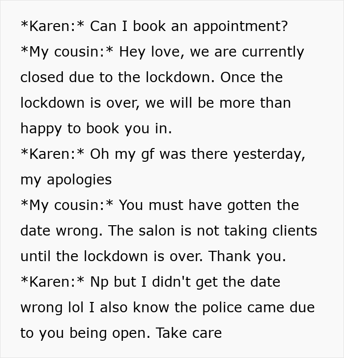 Racist ‘Karen’ Tries To Shut Down Salon, Turns Out She’s The One That Needs To Be Arrested Racist ‘Karen’ Tries To Shut Down Salon, Turns Out She’s The One That Needs To Be Arrested