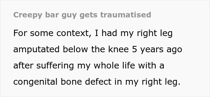 Guy Sees Woman Limping At A Bar And Decides To Mock Her, Has No Idea What He&rsquo;s Walking Into