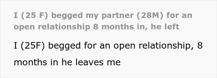 Woman Asks BF For Open Relationship Because She’s “Bored,” Regrets It When He Falls For Someone Else Woman Asks BF For Open Relationship Because She’s “Bored,” Regrets It When He Falls For Someone Else