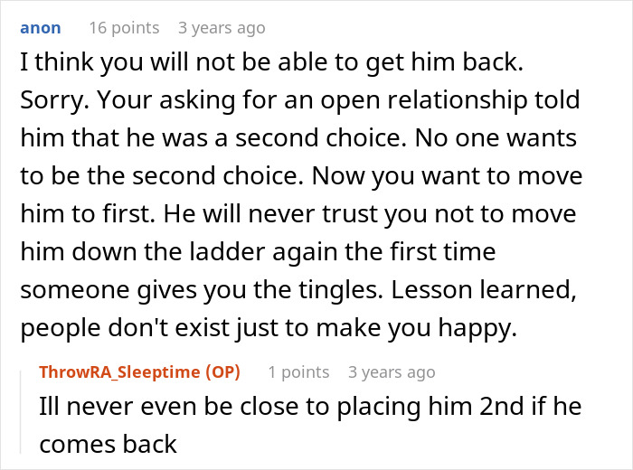 Woman Asks BF For Open Relationship Because She’s “Bored,” Regrets It When He Falls For Someone Else Woman Asks BF For Open Relationship Because She’s “Bored,” Regrets It When He Falls For Someone Else