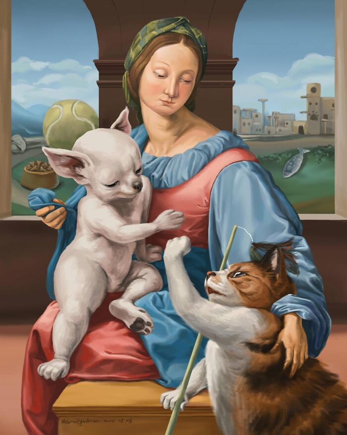 63 Illustrations By Nelson Syndrome That Turn Famous Paintings Into Animal-Filled Parodies
