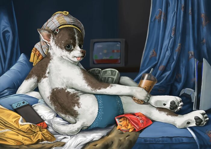 63 Illustrations By Nelson Syndrome That Turn Famous Paintings Into Animal-Filled Parodies