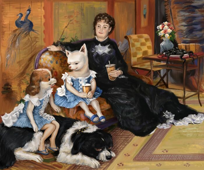 63 Illustrations By Nelson Syndrome That Turn Famous Paintings Into Animal-Filled Parodies