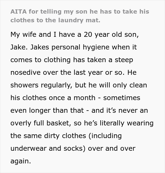 Grown Man Hates Doing Laundry, Doesn’t Understand Why His Family Calls Him Out On His Stinky Clothes Grown Man Hates Doing Laundry, Doesn’t Understand Why His Family Calls Him Out On His Stinky Clothes