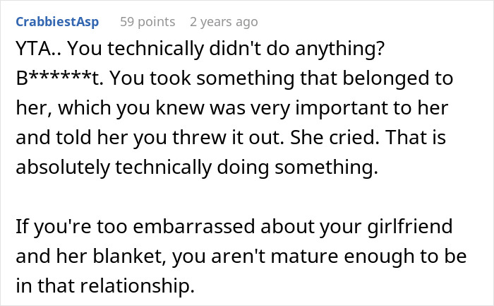Man Comes To The Internet To Complain About GF&rsquo;s Attachment To Her Blanket, She Gives A Savage Response