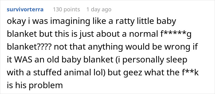 Man Comes To The Internet To Complain About GF&rsquo;s Attachment To Her Blanket, She Gives A Savage Response