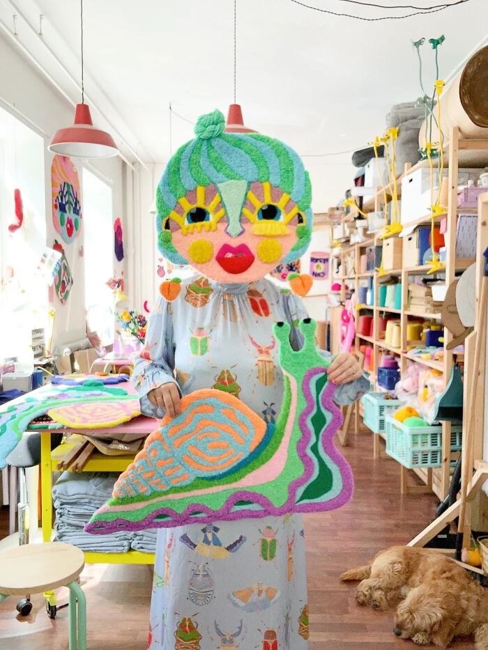 Colorful Tufted Art By Ina Dyreborg Turns Faces, Masks And Animals Into Textile Works (21 pics) Colorful Tufted Art By Ina Dyreborg Turns Faces, Masks And Animals Into Textile Works (21 pics)