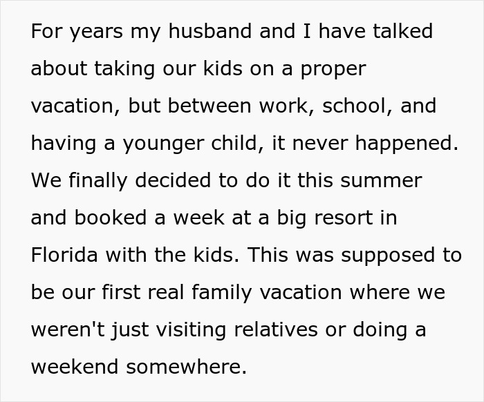 Wife Says No To Husband&rsquo;s Plan To Bring His Former Stepkids On Their Florida Vacation, He Gets Mad