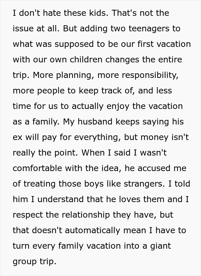 Wife Says No To Husband&rsquo;s Plan To Bring His Former Stepkids On Their Florida Vacation, He Gets Mad